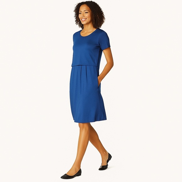 J.JILL NWT Seaside Blue Pocket Midi Dress Size M - Picture 1 of 16